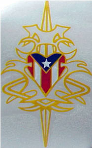 Heart shaped Puerto Rican flag Special Design